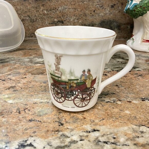 Daimler 1886 Crown Stanford Shire England Fine Bone china Mug Cup White - Picture 1 of 4